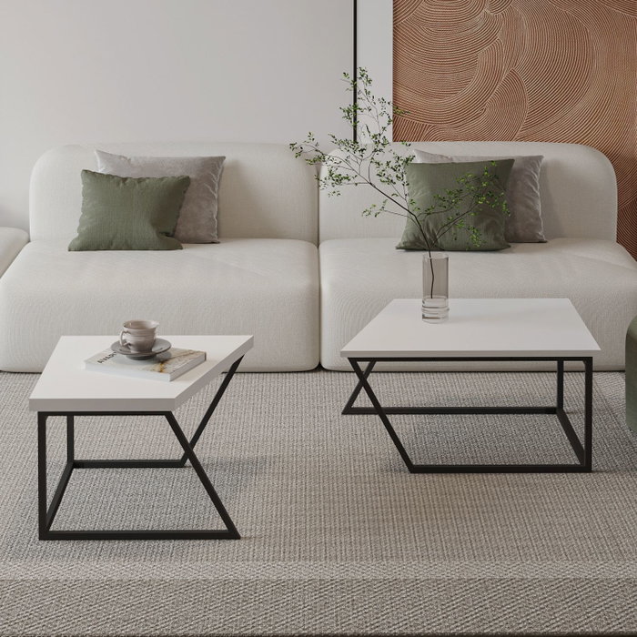 Hanah Home Verona P0024623 Juego de Mesas de Café Blanco Hanah Home Verona P0024623 Juego de Mesas de Café Blanco